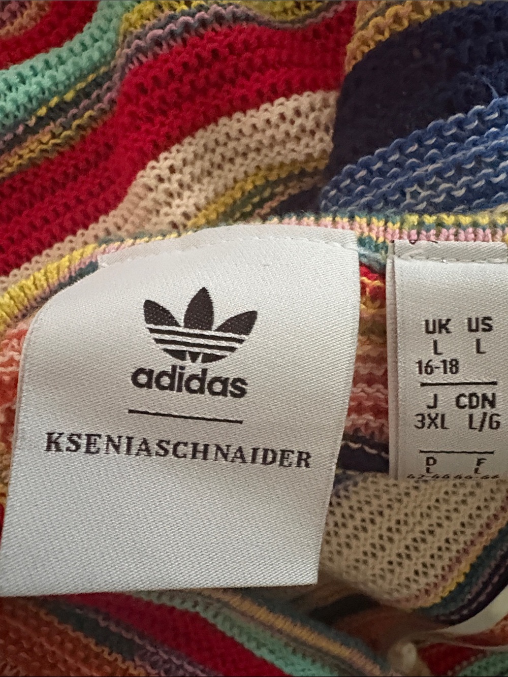 adidas x KSENIASCHNAIDER Lifestyle Stripe Halter Cotton Blend Minidress - Picture 5 of 9